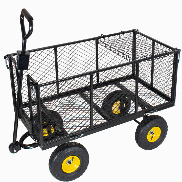 TATEUS 3-in-1 Oversized Steel Garden Cart