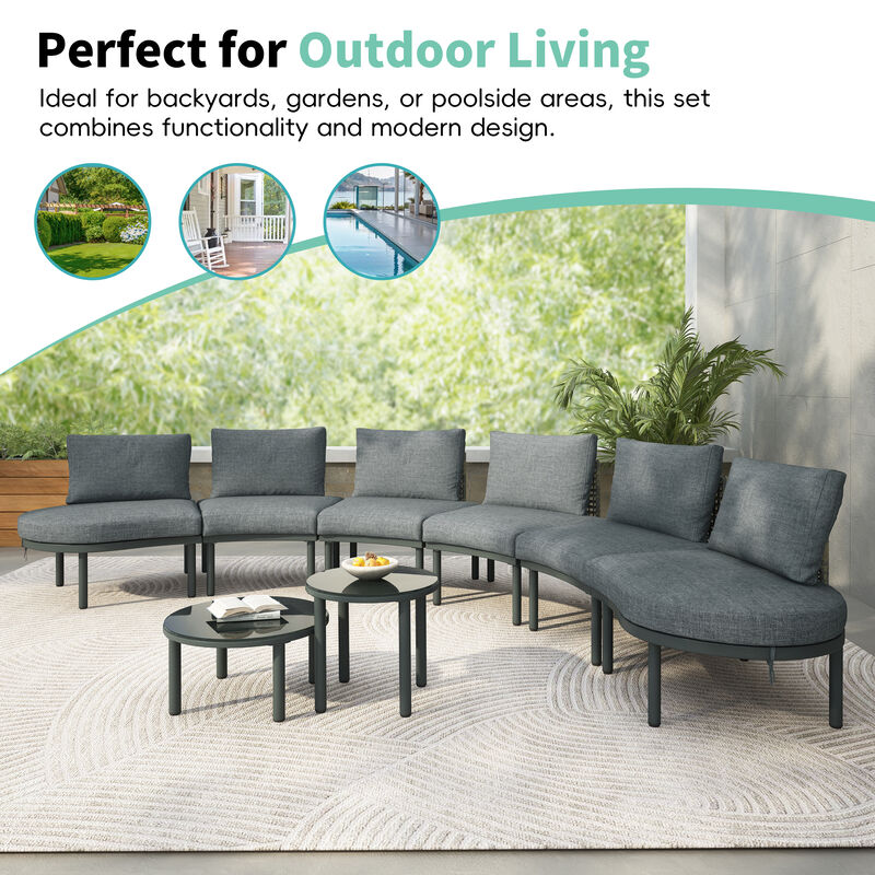 Merax Patio Sofa Furniture Set for Backyard, Garden, Poolside