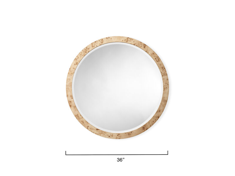 Chandler Round Mirror, Natural