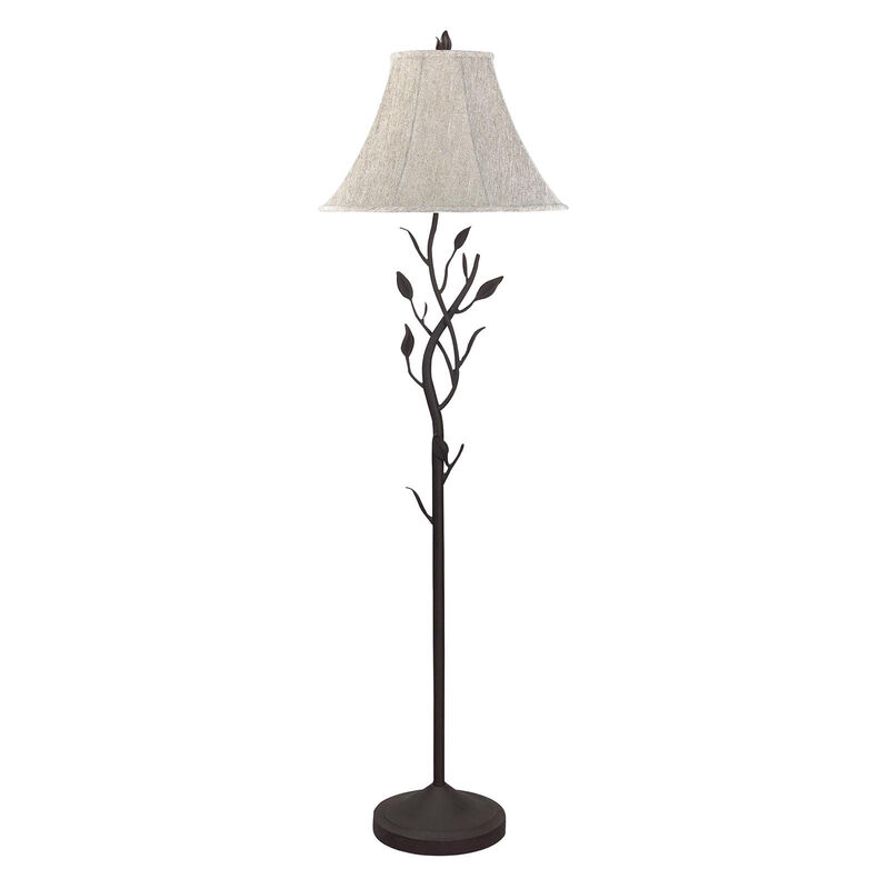 HomeRoots 62" Grey Traditional Shaped Floor Lamp With Brown Bell Shade image number 2