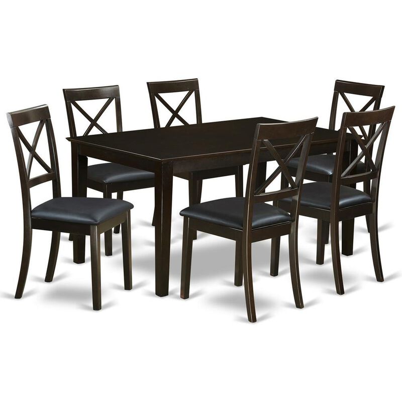7 PC Dining room set for 6-Table and 6 Dining Chairs with Leather