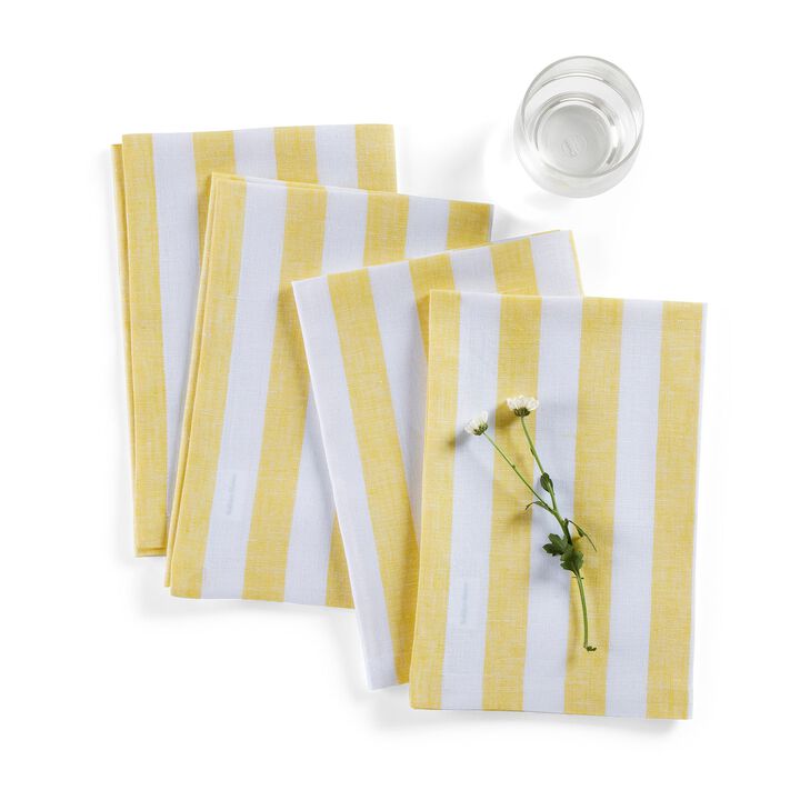 Linen Dinner Napkins - Sorrento Stripe