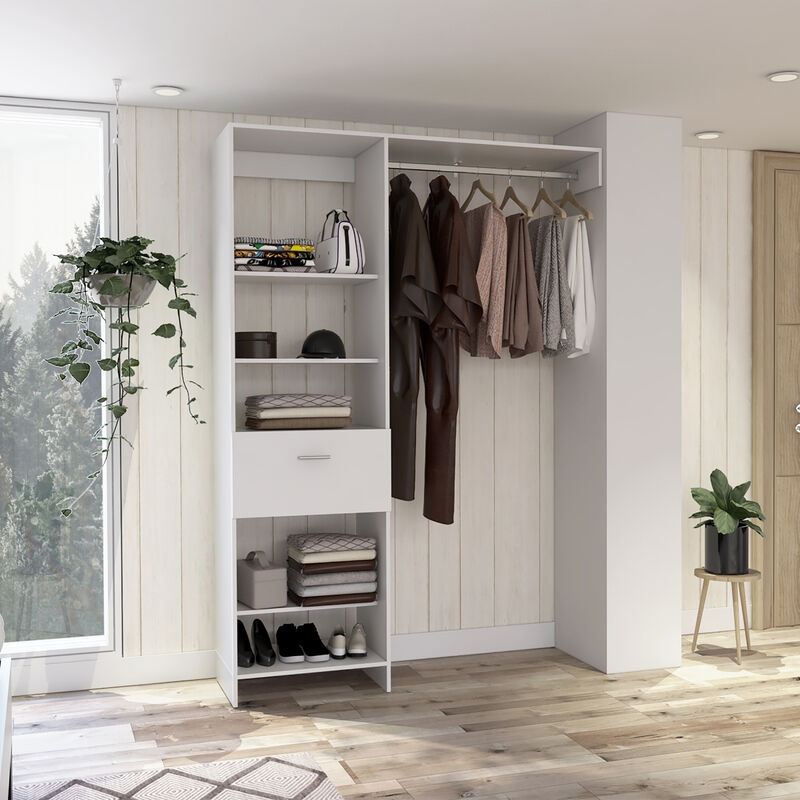 Lenox 1-Drawer 4-Shelf Closet System White