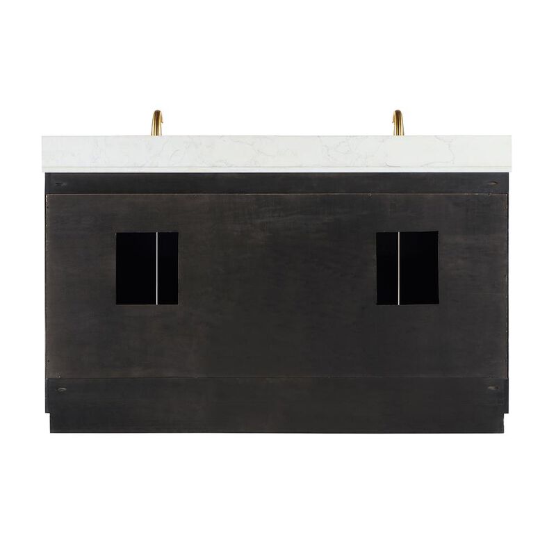 Altair 60 Double Bathroom Vanity Set in Black Oak with Mirror