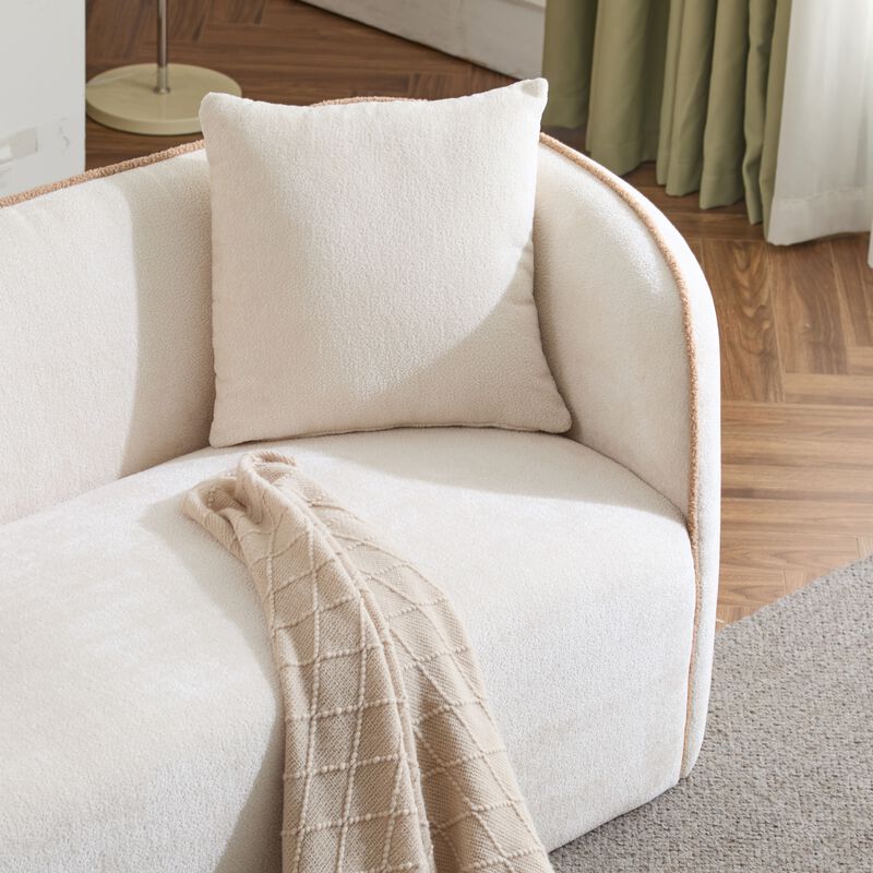 Christopher Knight Home Salal Elegance 82" Curved 3-Seater Boucle Sofa