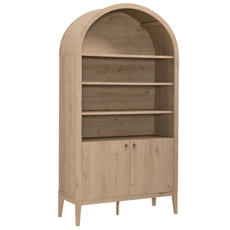 Nolan 74" Tall Wide Arched Storage Display Cabinet Bookshelf image number 4
