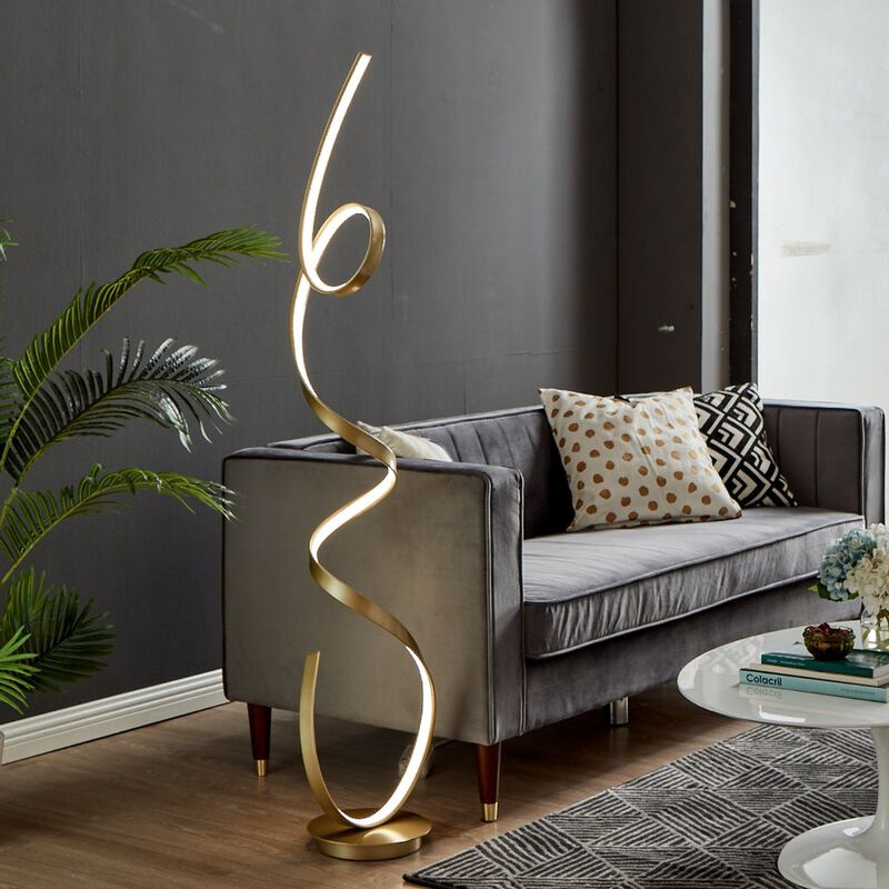 Amsterdam Floor Lamp White Metal Dimmable Integrated LED