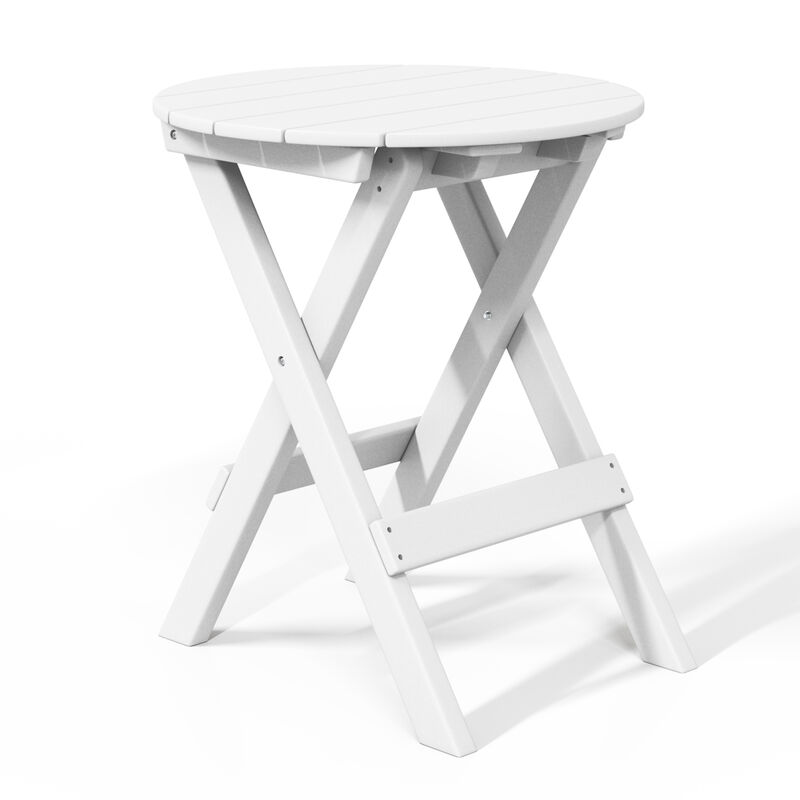 WestinTrends HDPE Outdoor 24.5 Inch Round Portable Folding Patio Dining Table