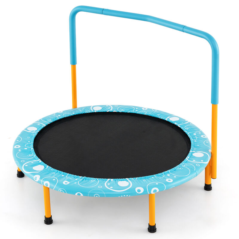 Kids Rebounder Trampoline with Covered Safety Handrail for Exercise and Play image number 0