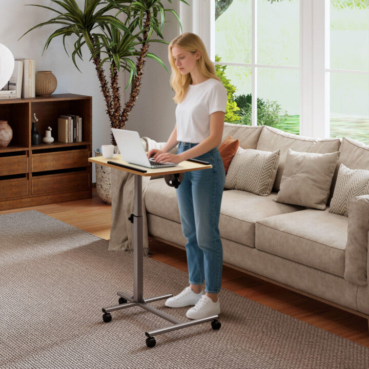 Height and Angle Adjustable Rolling Laptop Desk
