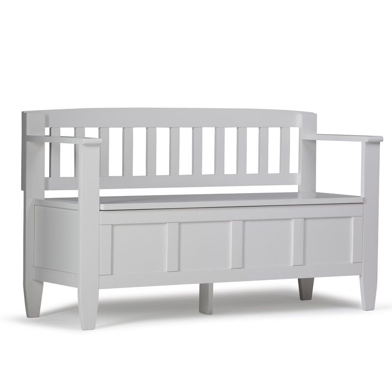 Brooklyn SOLID WOOD 48 inch Wide Contemporary Entryway Storage Bench in White