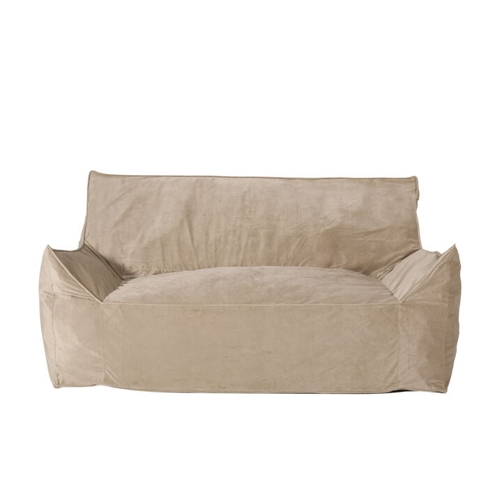 GOODSILO Velveteen Oversized Bean Bag Chair with Armrests Cozy Comfort Modern Design
