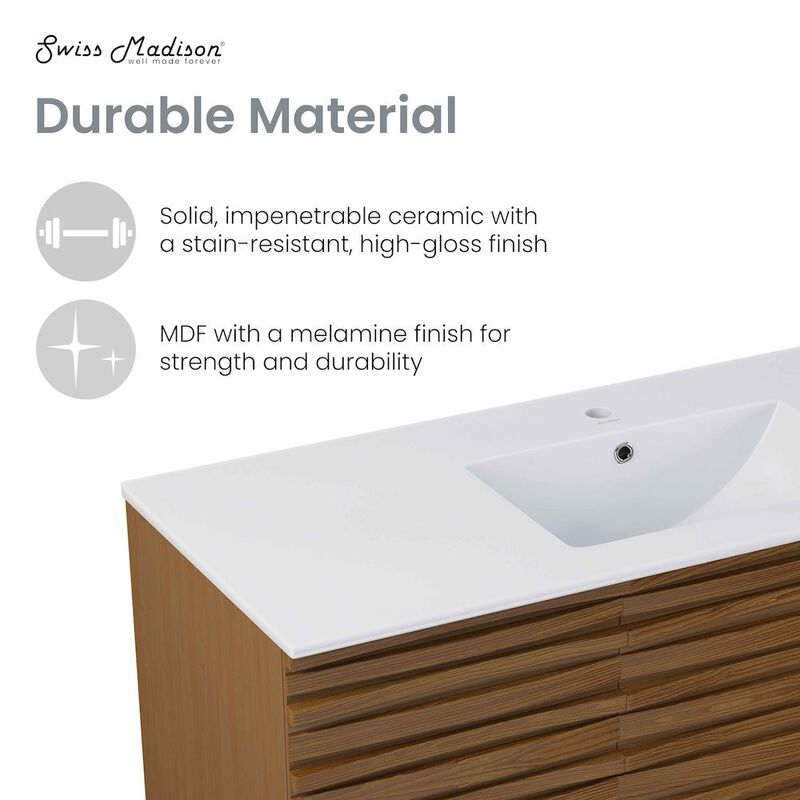 Cascade 48 in. Bathroom Vanity with 3-Hole Ceramic Sink Top image number 3