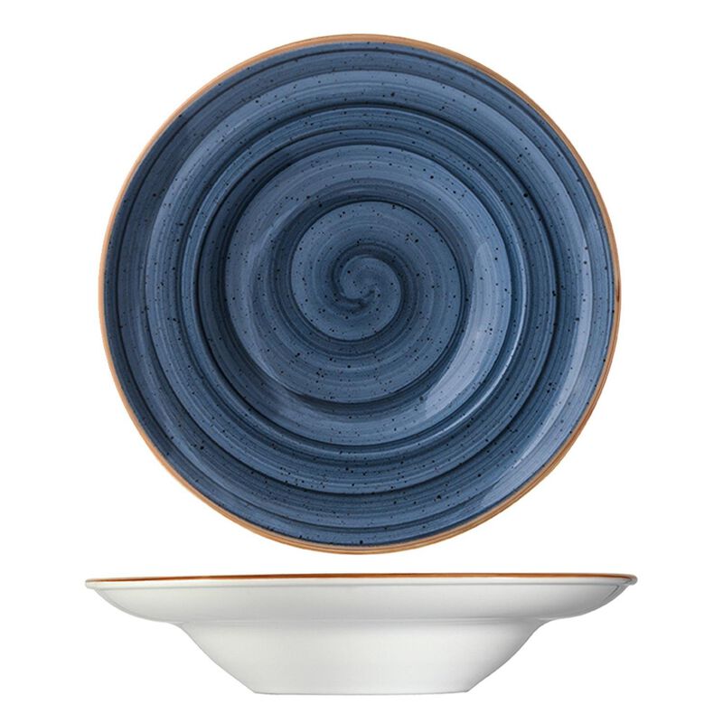 Dusk dia.10.75" h:2.25" 16 oz. Round Blue Porcelain Bowl (Set of 2)
