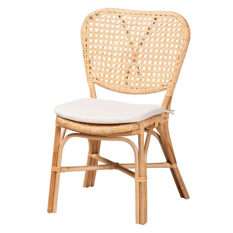 Baxton Studio Nadira Modern Bohemian Natural Brown Finished Rattan Dining Chair