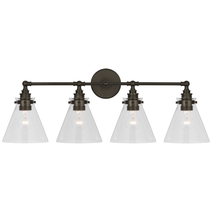 Parkington 24" Three Light Bath Bar in Bronze with Clear Glass