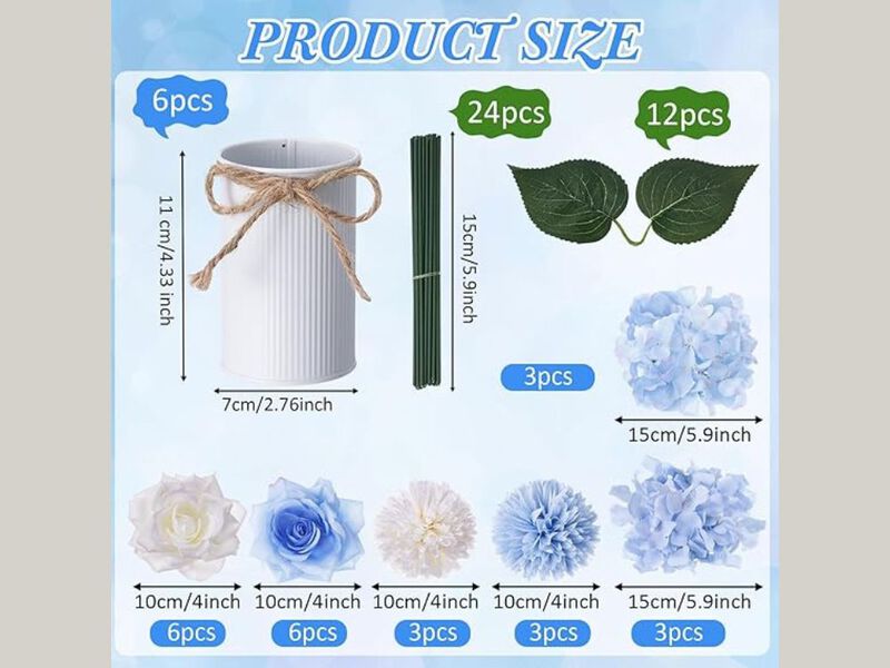 Blue Artificial Outdoor Plants Wedding Centerpiece Decor image number 2