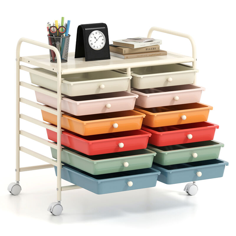 Heavy-Duty Rolling Cart with 12 Drawers – Ideal for Craft & Office Use