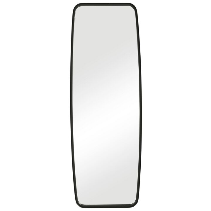 60 Inch Full Length Metal Frame Contemporary Mirror, Black-Benzara