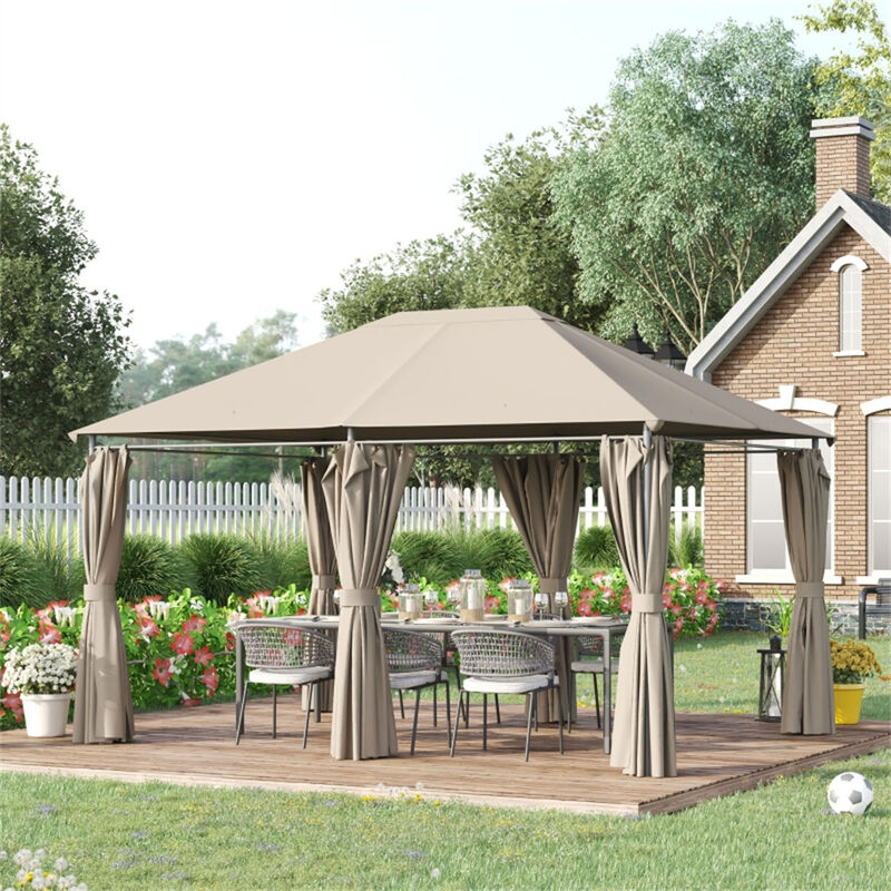 Durable Garden Gazebo with Roof Cover for Patio or Backyard Use