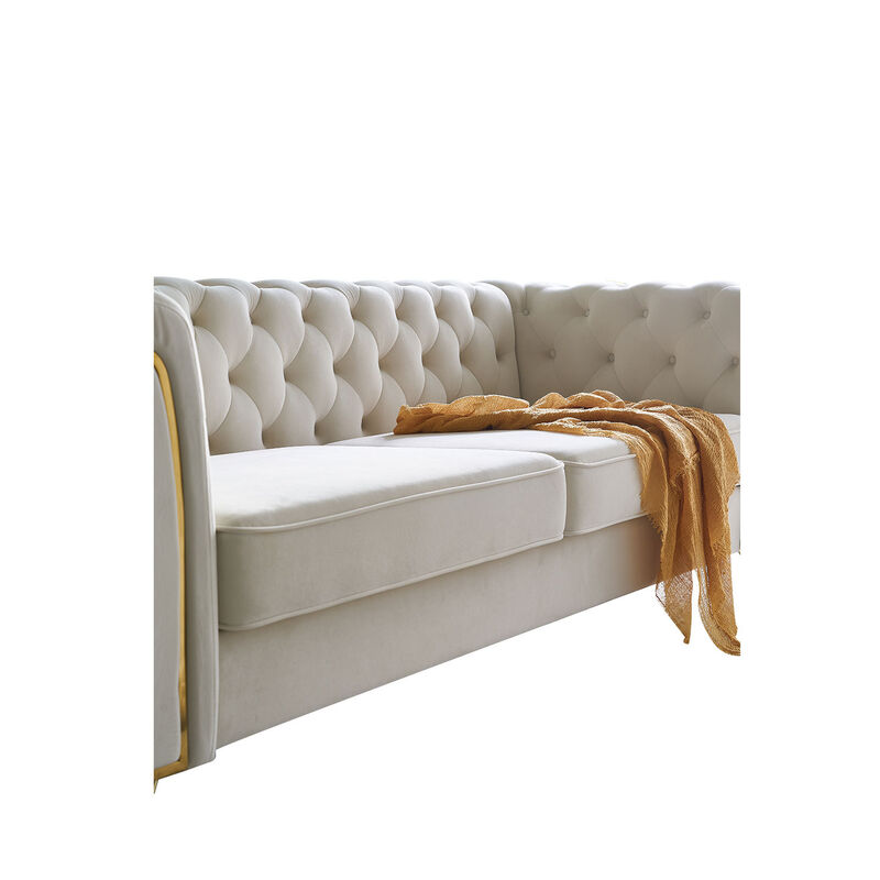Modern Tufted Velvet Sofa For Living Room Color image number 6