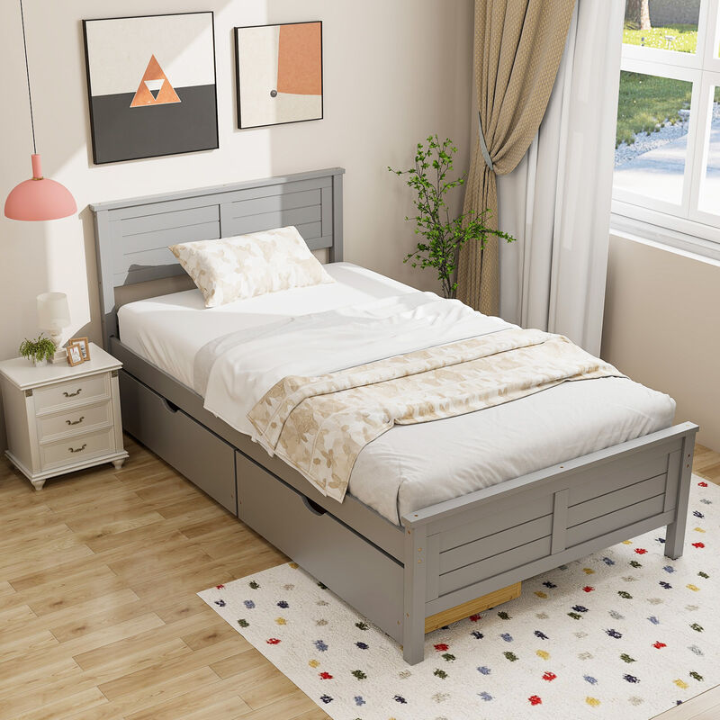 Space-Saving Bed Frame with Storage Drawers &ndash; Perfect for Organized Bedrooms image number 2