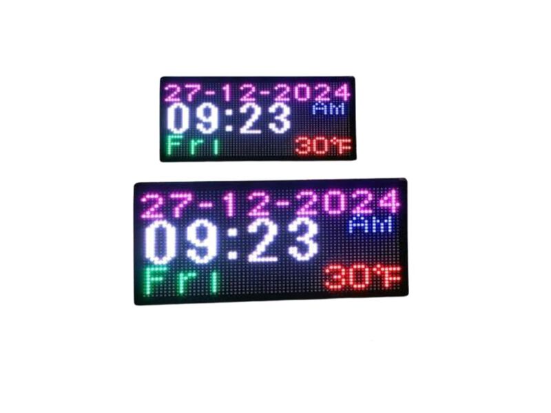 Double Sided Digital Date Week Temperature Wall Clock Outdoor Waterproof image number 0