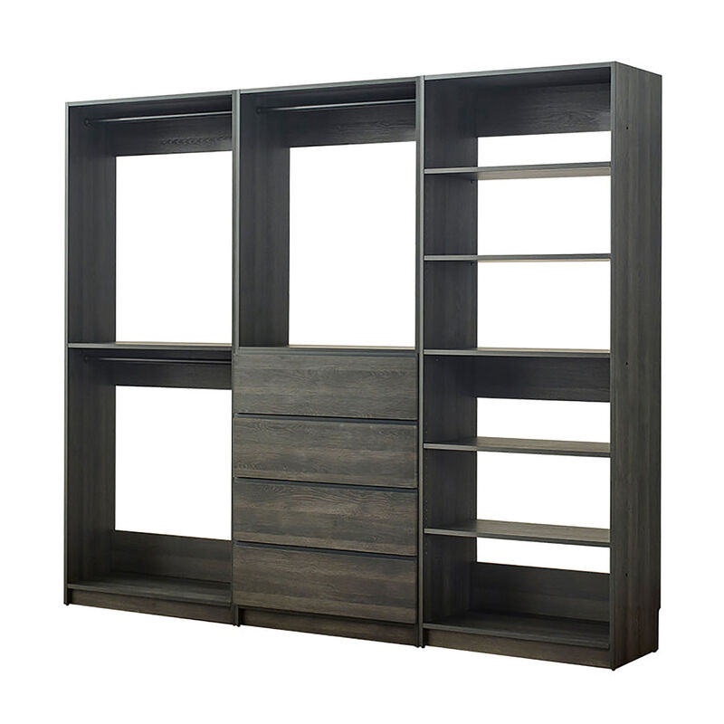 Prosper Gray Freestanding Walk in Wood Closet System