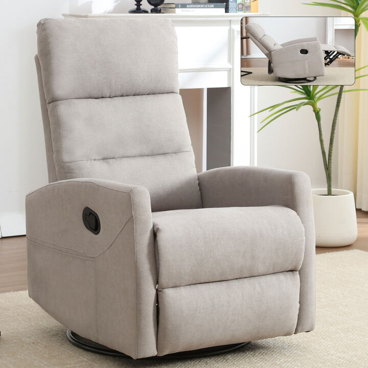 GOODSILO Manual Recliner Chair with Swivel and Rocking Function for Comfortable Living Room Seating