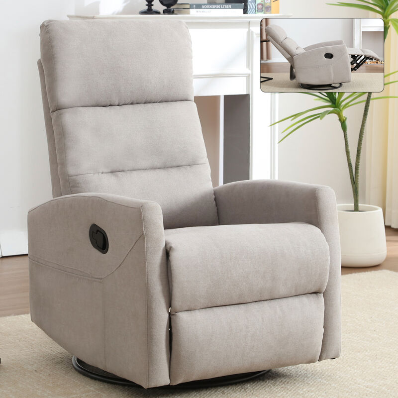 GOODSILO Manual Recliner Chair with Swivel and Rocking Function for Comfortable Living Room Seating image number 1