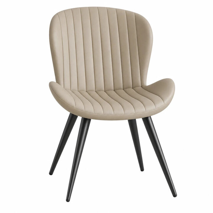 Modern Ribbed Upholstered Dining Chair Set of 4