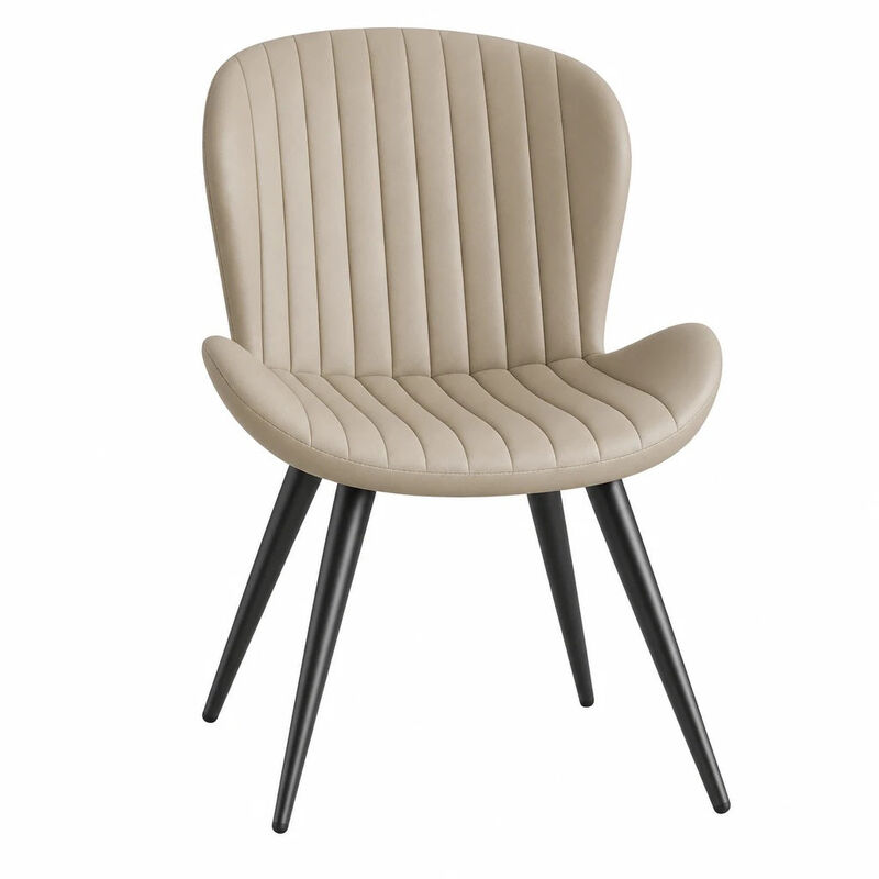 Modern Ribbed Upholstered Dining Chair Set of 4 image number 0