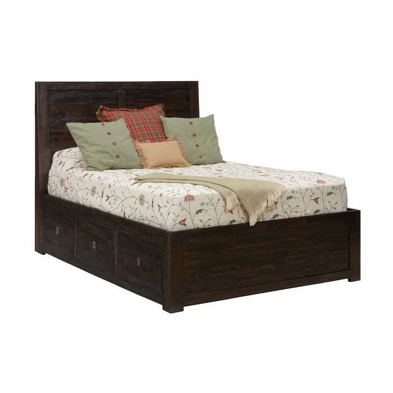 Jofran Kona Grove Distressed Rustic Solid Acacia King Storage Bed