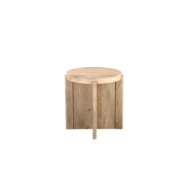Taran Designs Adrien Round Solid Wood End Table
