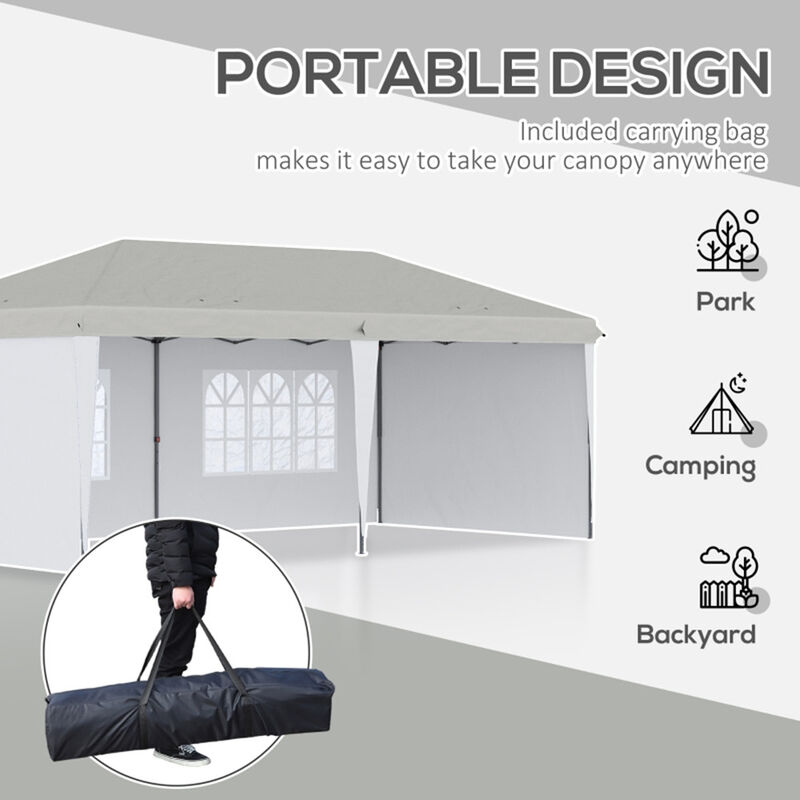Pop-Up Canopy Party Tent with 4 Sidewalls for Outdoor Events