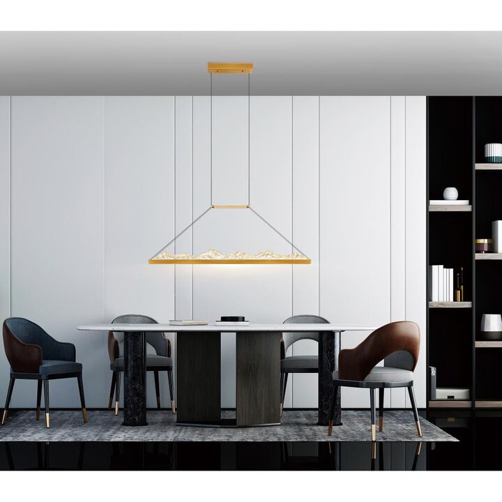 Himalayas Integrated LED Brass Island/Pool Table Light