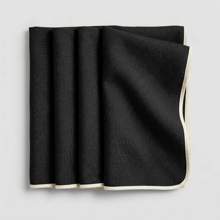 Linen Dinner Napkins Set of 4 for Dining Table Decor, 20 x 20 Inch - Kensington