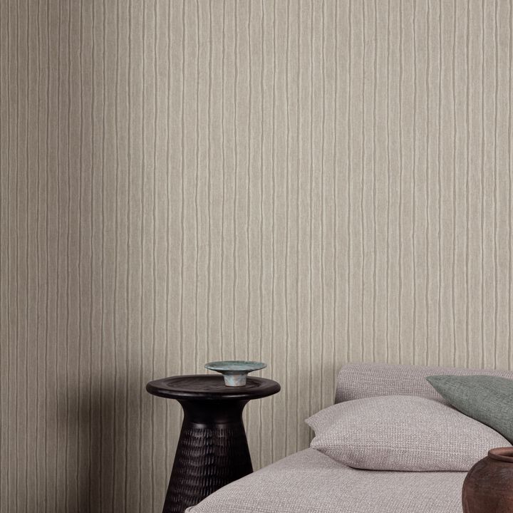 Precious Weaves Irregular Stripes Brown Wallpaper PW4008