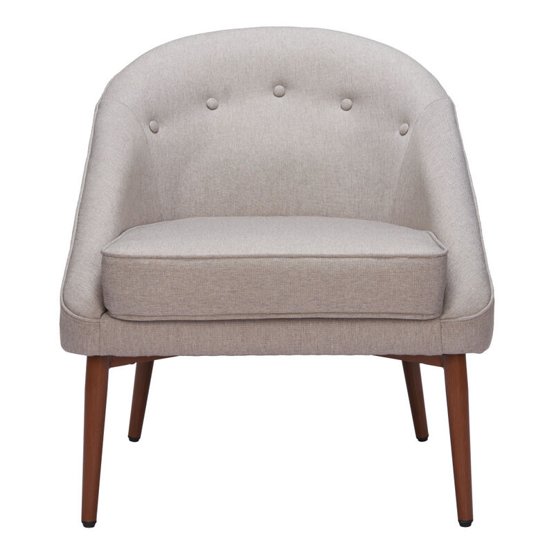 Fabric Tufted Barrel Chair for Living Room or Bedroom Seating