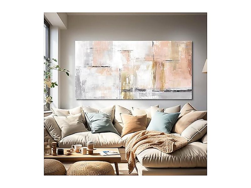 Gold Abstract Wall Art Decor Minimalist Oil 24 X 48 Inch Canvas Living Room Hang image number 1