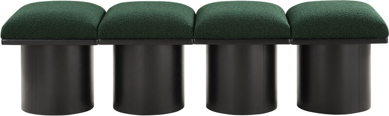 Meridian Furniture Pavilion Green Boucle Fabric Bench
