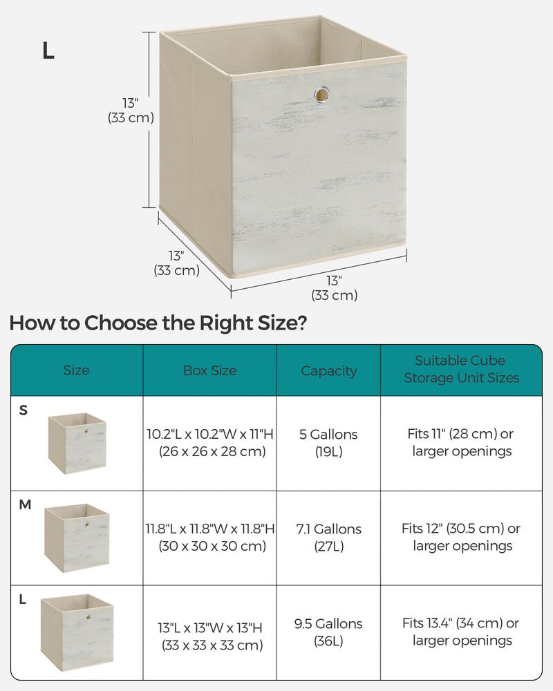 Foldable Storage Organizer Boxes &ndash; Set of 6 Storage Cubes for Clothes