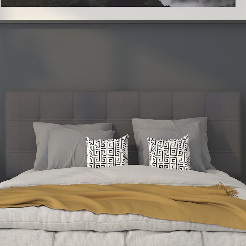 Flash Furniture Tufted Upholstered Full Size Headboard in Dark Gray Fabric image number 8