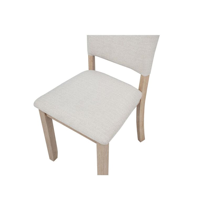 Camden Upholstered Dining Chair, Set of 2, Beige/Light Oak