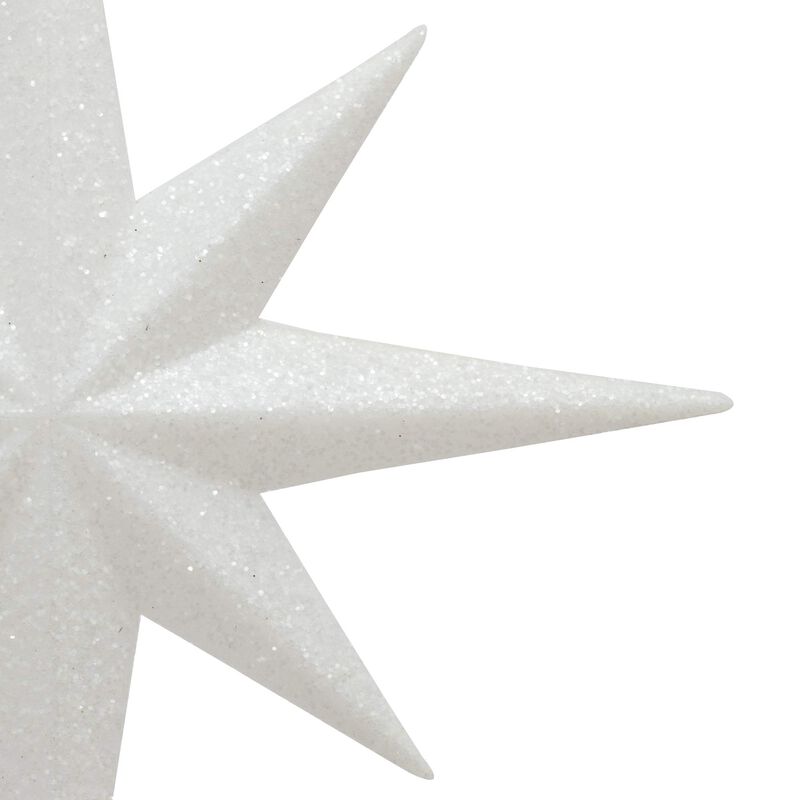 Vickerman 8" White Iridescent Glitter Bethlehem Star Christmas Ornament, 4 per Box image number 3