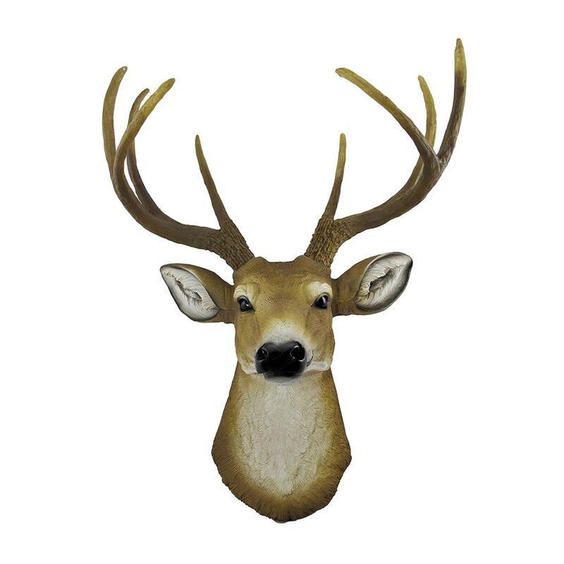 Lifelike Faux 8 Point Buck Deer Head Bust Wall Mount Hanging 23 Inch image number 0