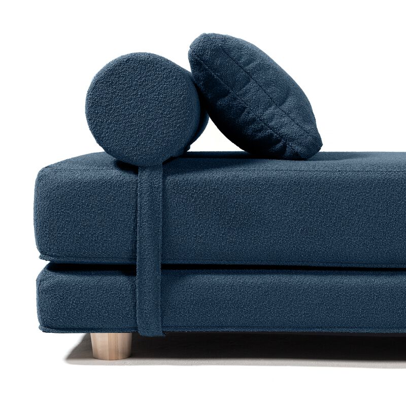 Jaxx Avida Daybed � Fold Out Queen Sleeper � Premium Boucle: Sleek and Modern Lounge for Relaxing and Overnight Guests