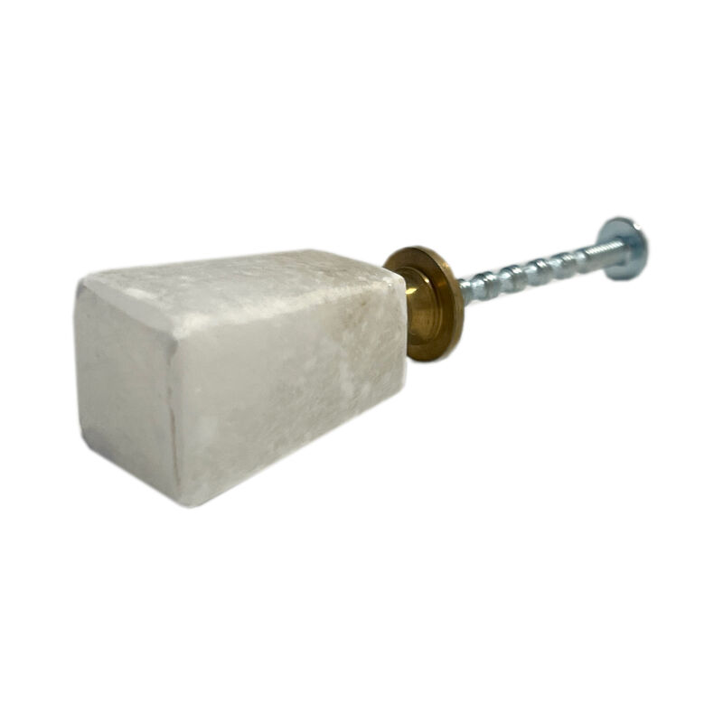 HomeRoots Set of Six White Cylindrical Knob Stone Drawer Pull Knobs image number 0