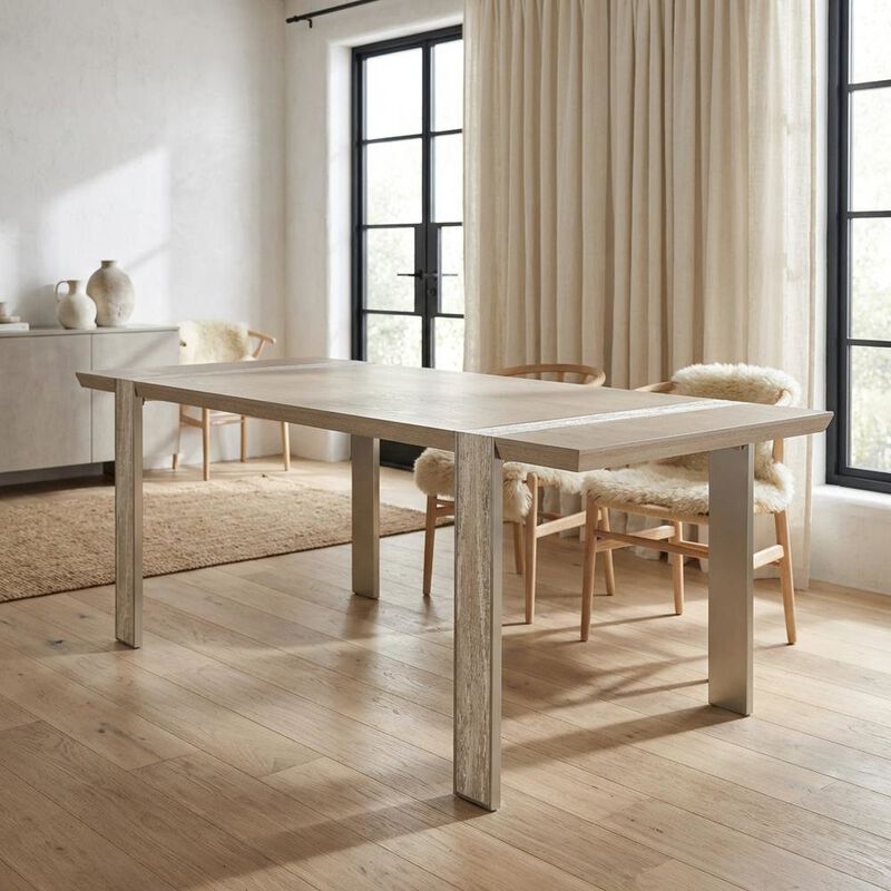 Michael Amini Lotus Bay Narrow Rectangular Dining Table - Sand image number 2