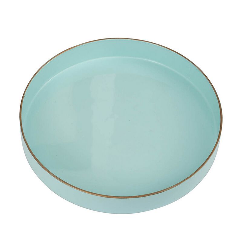 Mimosa Round Plastic Accent Tray, Turquoise Blue image number 2